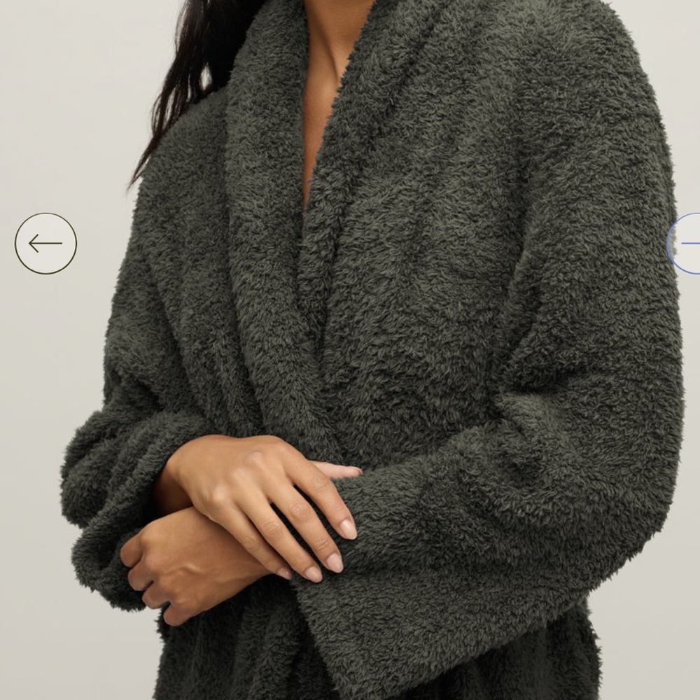 Barefoot Dreams CozyChic® Adult Robe in Dark Moss NWT - Picture 4 of 10